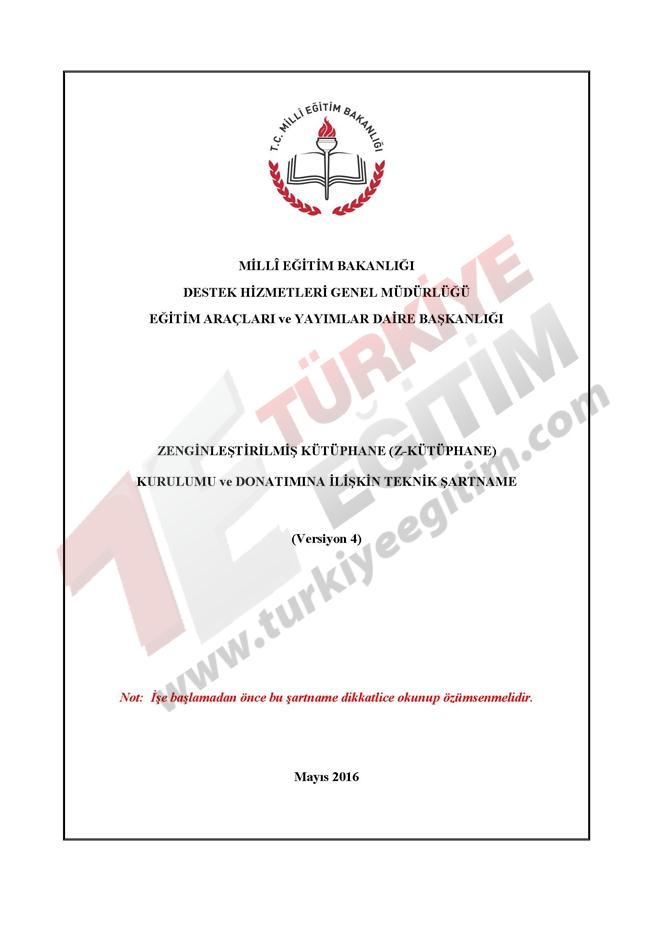 Z Kütüphane Teknik Şartname 1