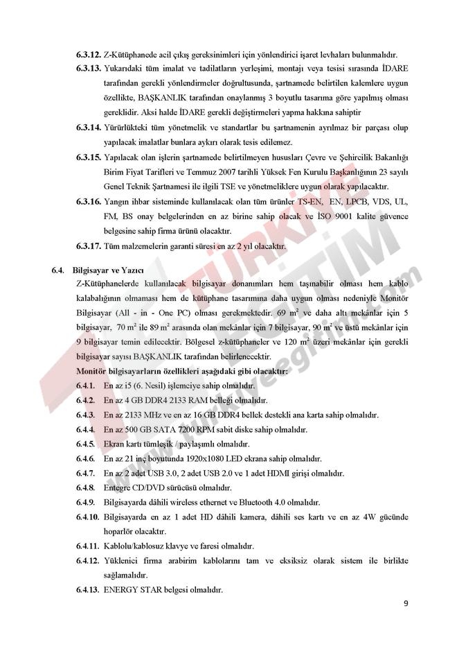 Z Kütüphane Teknik Şartname 10