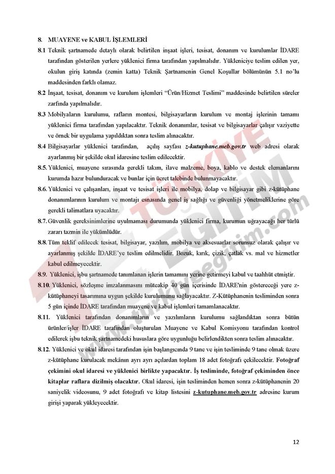 Z Kütüphane Teknik Şartname 13