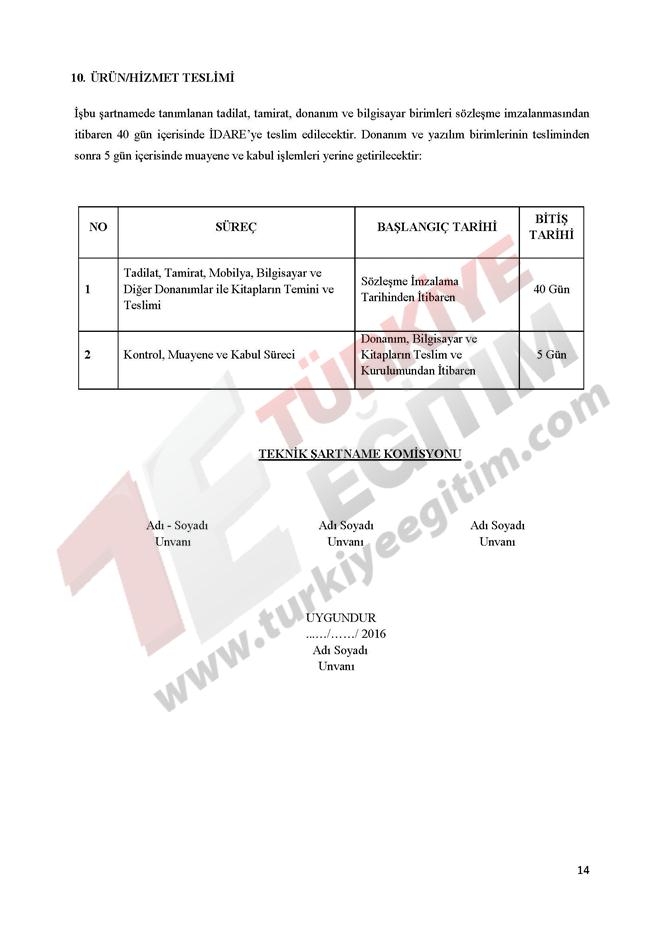 Z Kütüphane Teknik Şartname 15