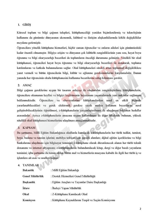 Z Kütüphane Teknik Şartname 3