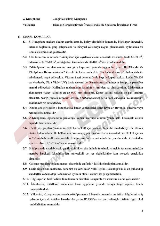 Z Kütüphane Teknik Şartname 4