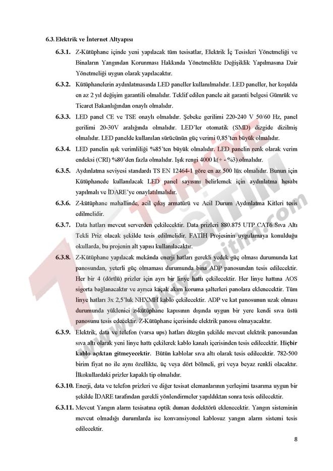 Z Kütüphane Teknik Şartname 9