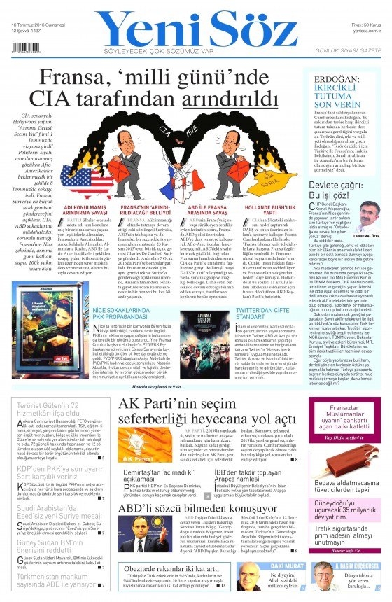 16 Temmuz 2016 gazete manşetleri 15