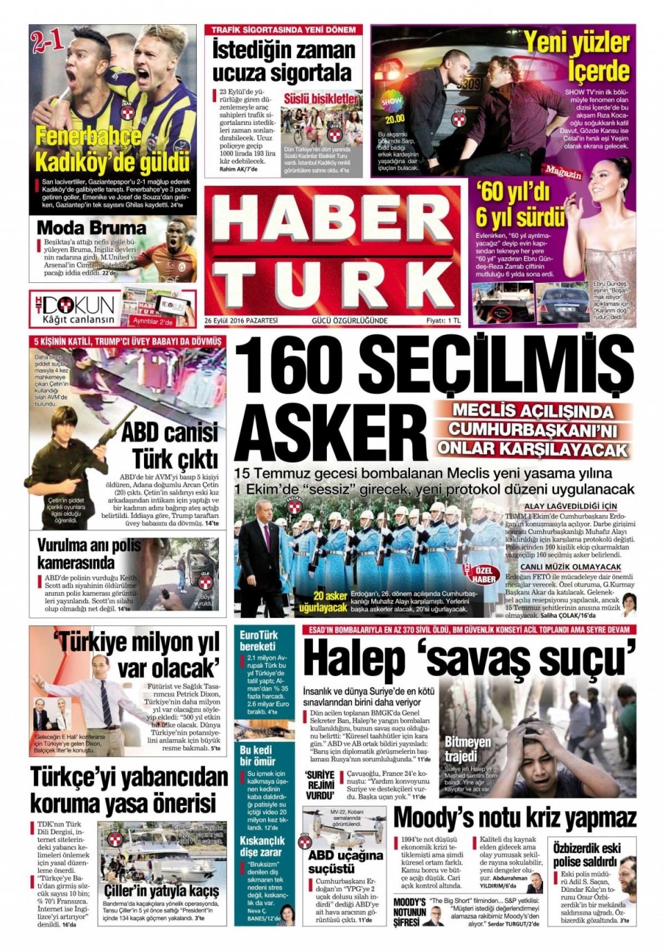 26 Eylül Pazartesi gazete manşetleri 10