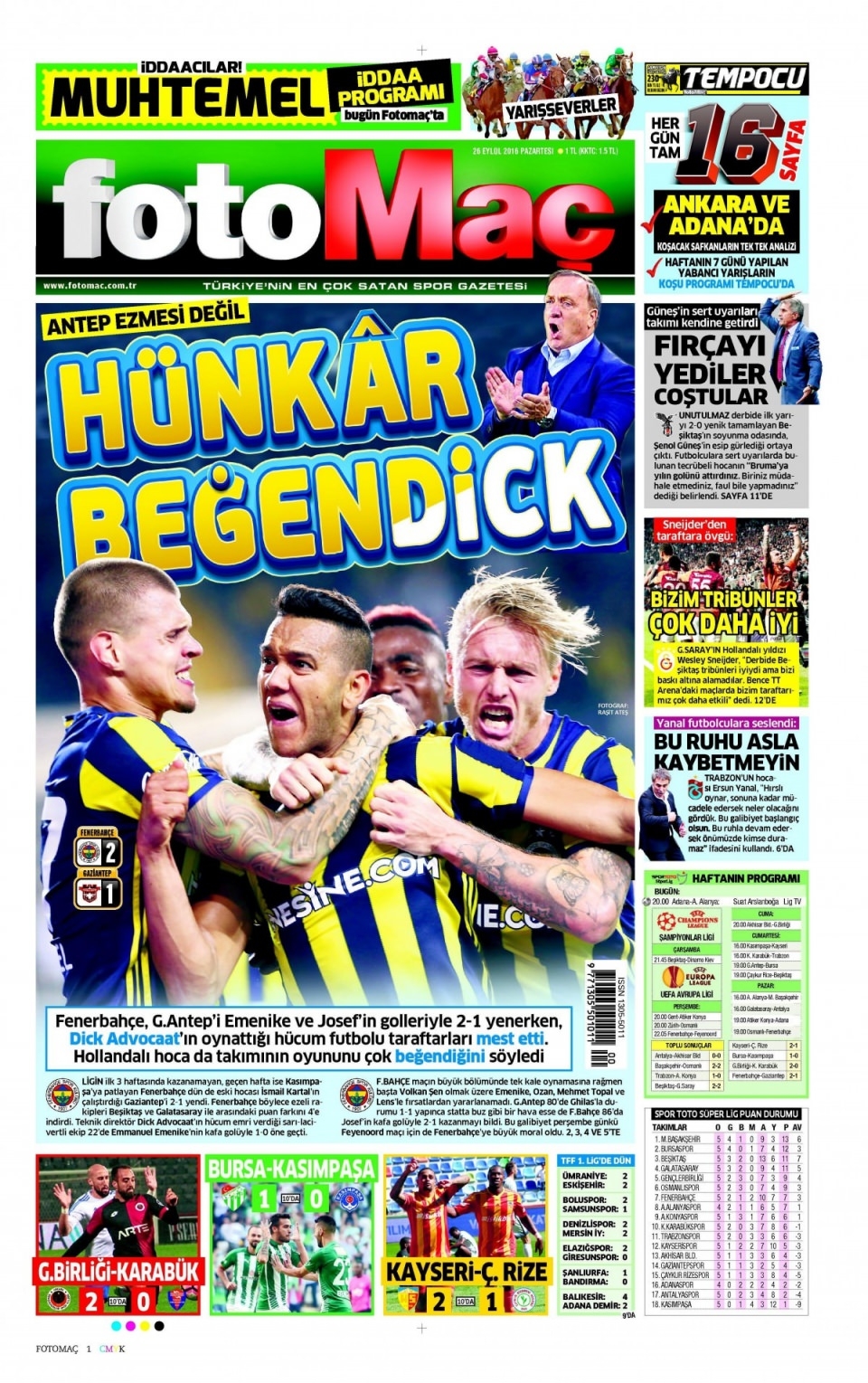 26 Eylül Pazartesi gazete manşetleri 14