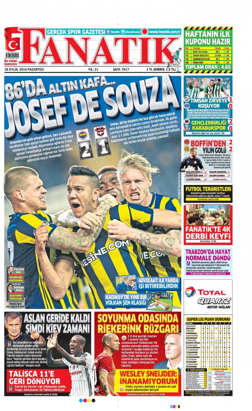 26 Eylül Pazartesi gazete manşetleri 18