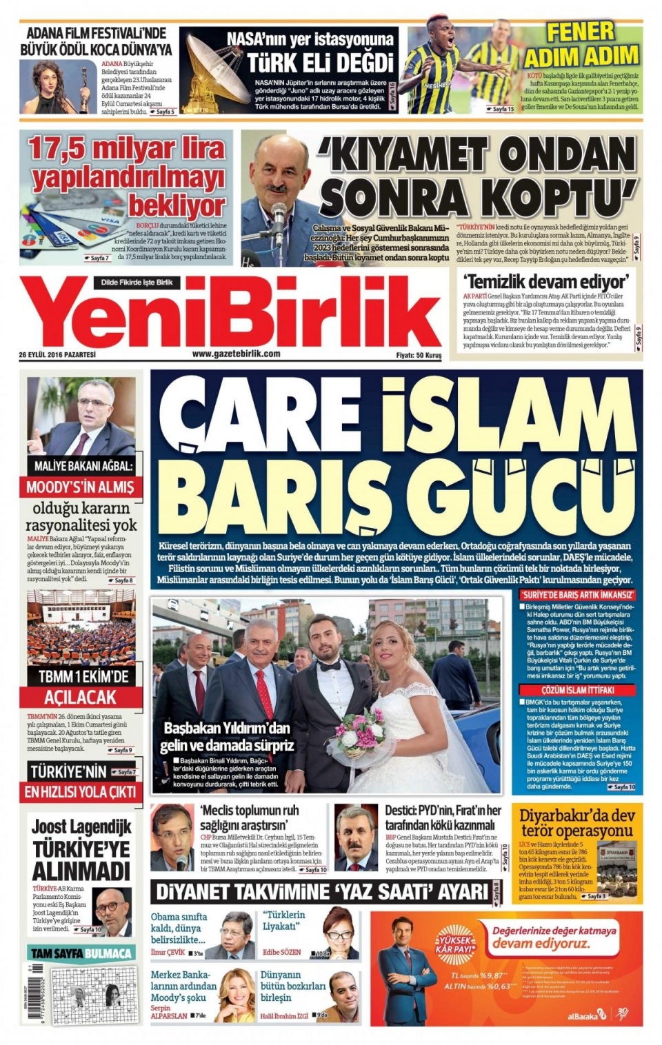 26 Eylül Pazartesi gazete manşetleri 22