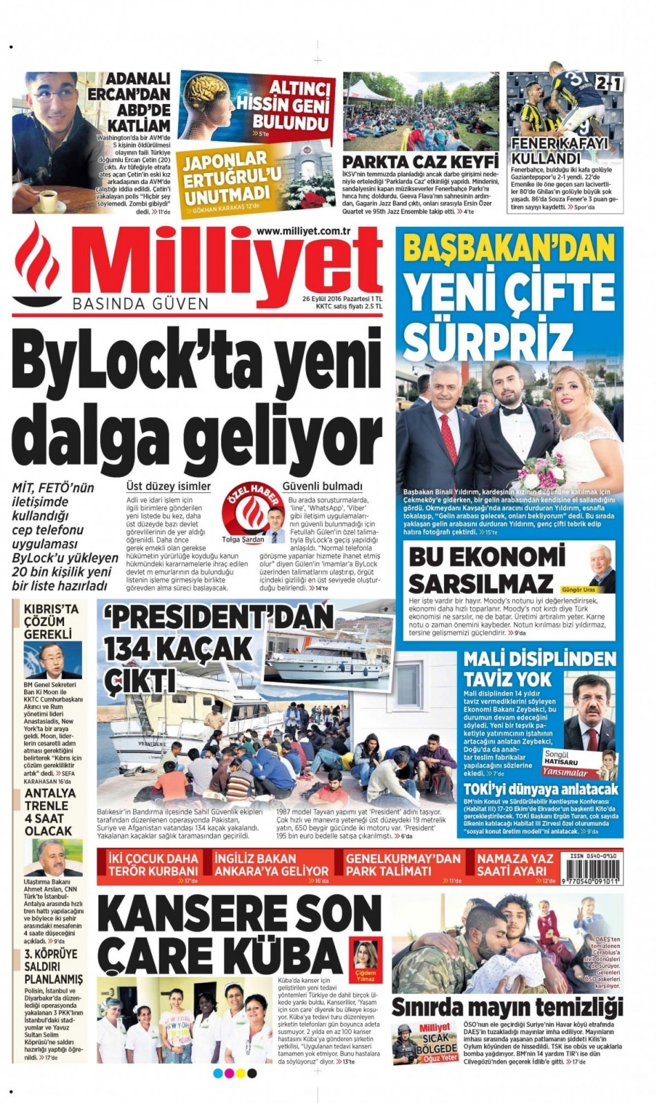 26 Eylül Pazartesi gazete manşetleri 4