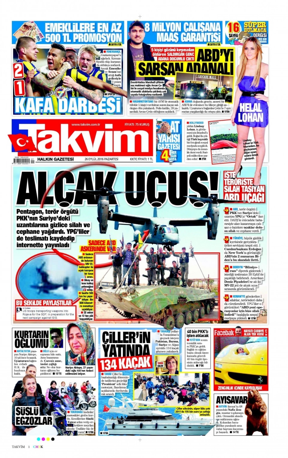 26 Eylül Pazartesi gazete manşetleri 8