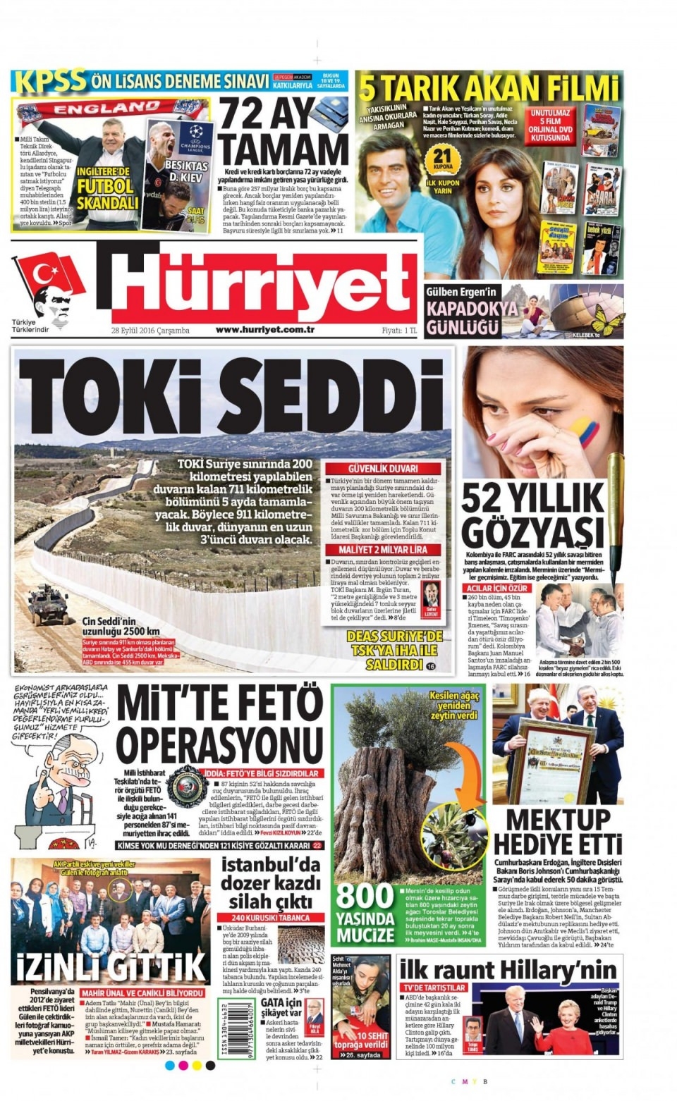 28 Eylül Çarşamba gazete manşetleri 10