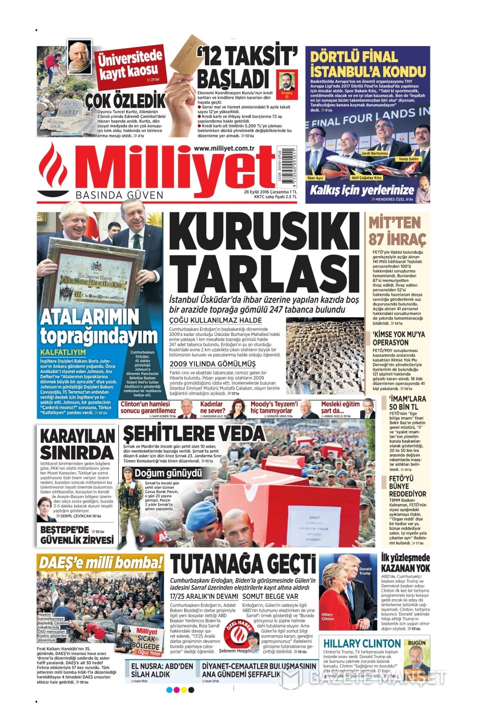 28 Eylül Çarşamba gazete manşetleri 13