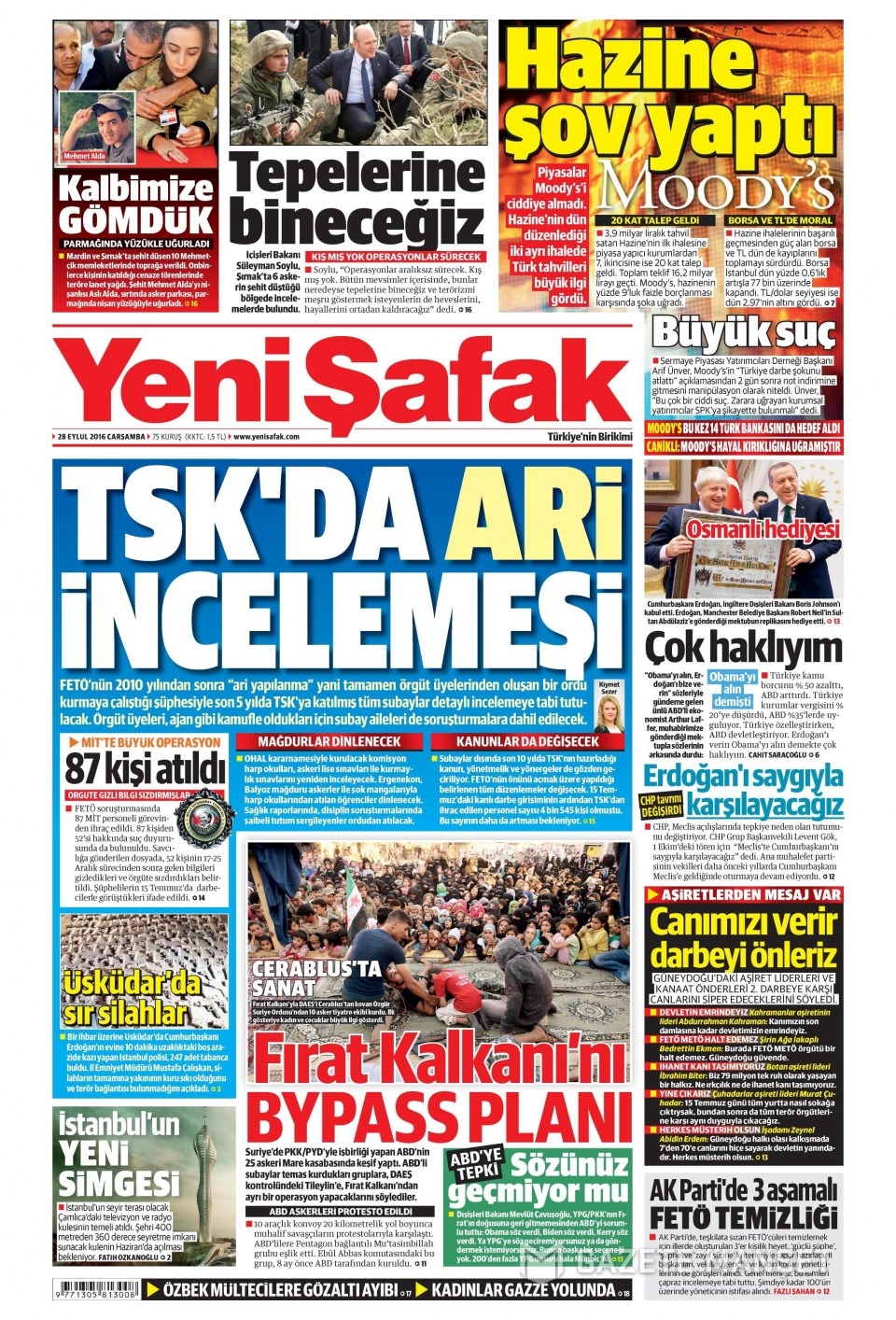 28 Eylül Çarşamba gazete manşetleri 3