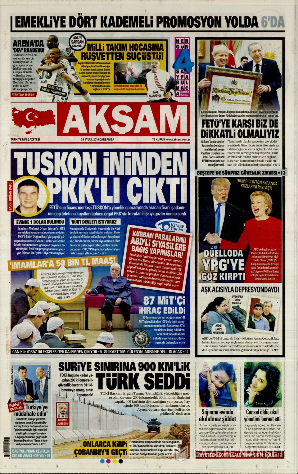 28 Eylül Çarşamba gazete manşetleri 4