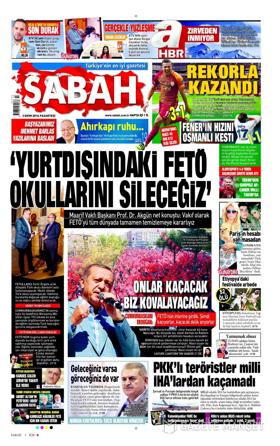 3 Ekim Pazartesi gazete manşetleri 10