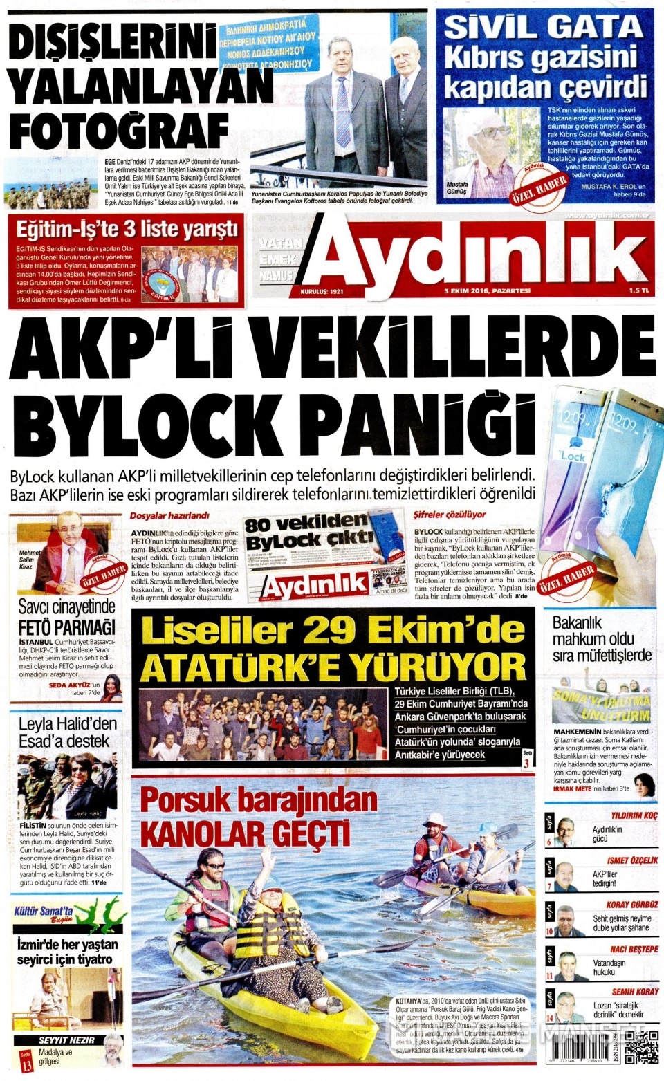 3 Ekim Pazartesi gazete manşetleri 11