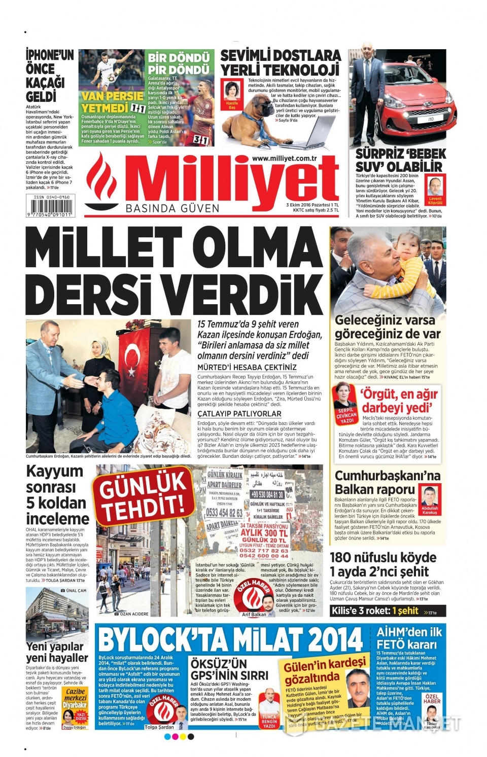 3 Ekim Pazartesi gazete manşetleri 12