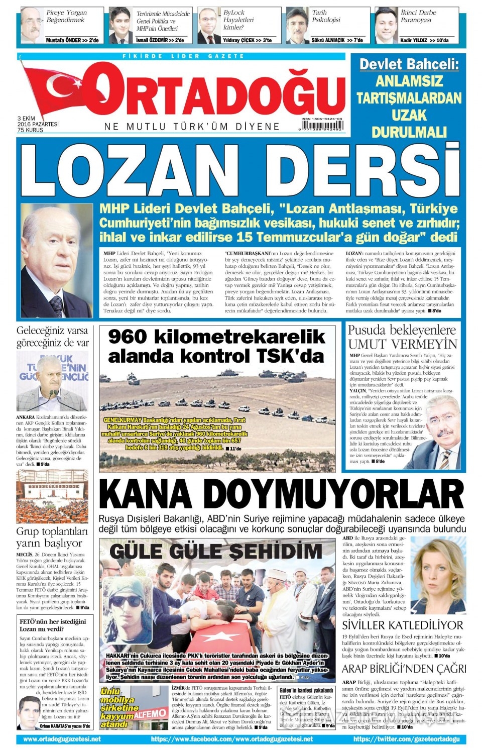 3 Ekim Pazartesi gazete manşetleri 14