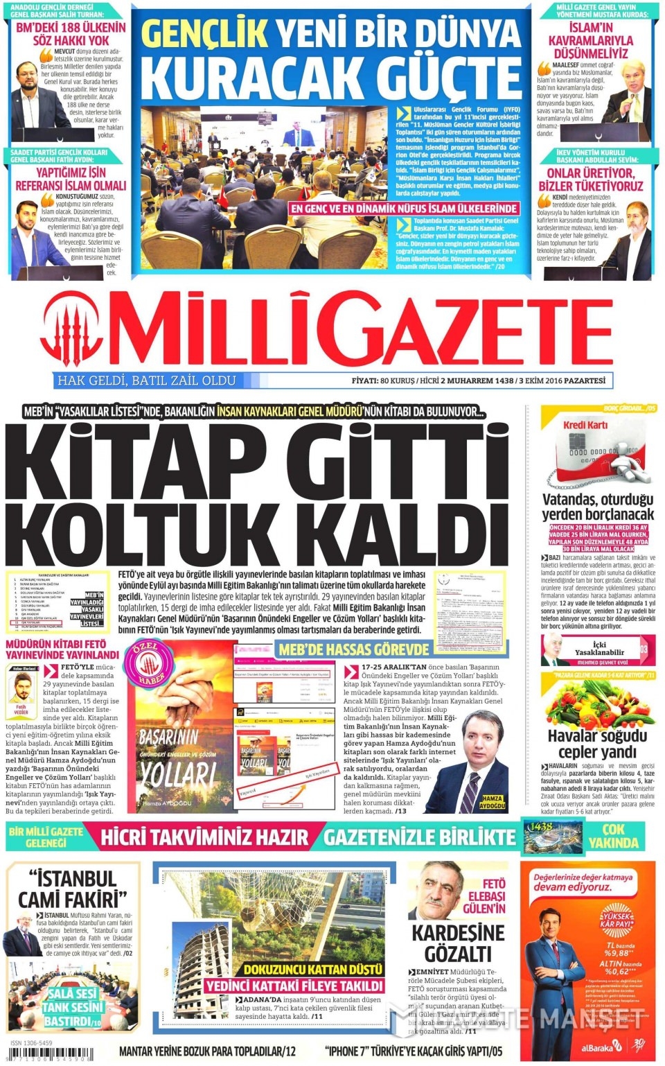 3 Ekim Pazartesi gazete manşetleri 16