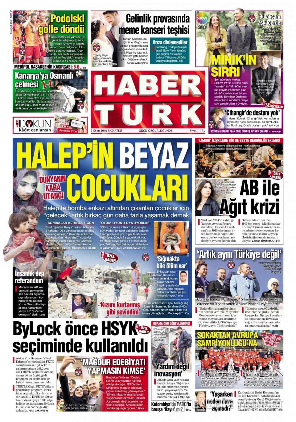 3 Ekim Pazartesi gazete manşetleri 23