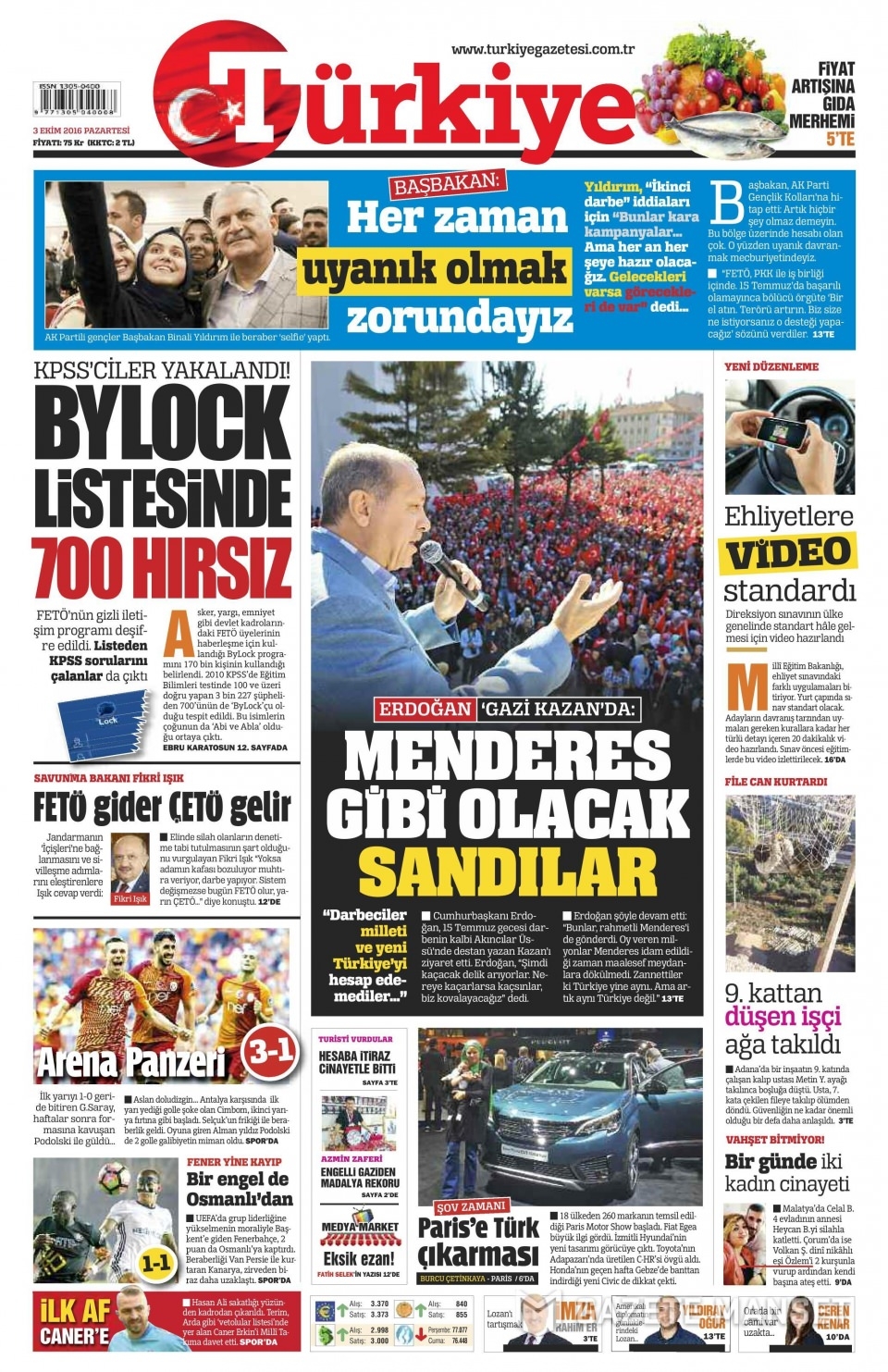 3 Ekim Pazartesi gazete manşetleri 3