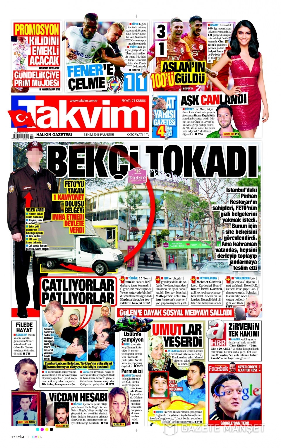 3 Ekim Pazartesi gazete manşetleri 6