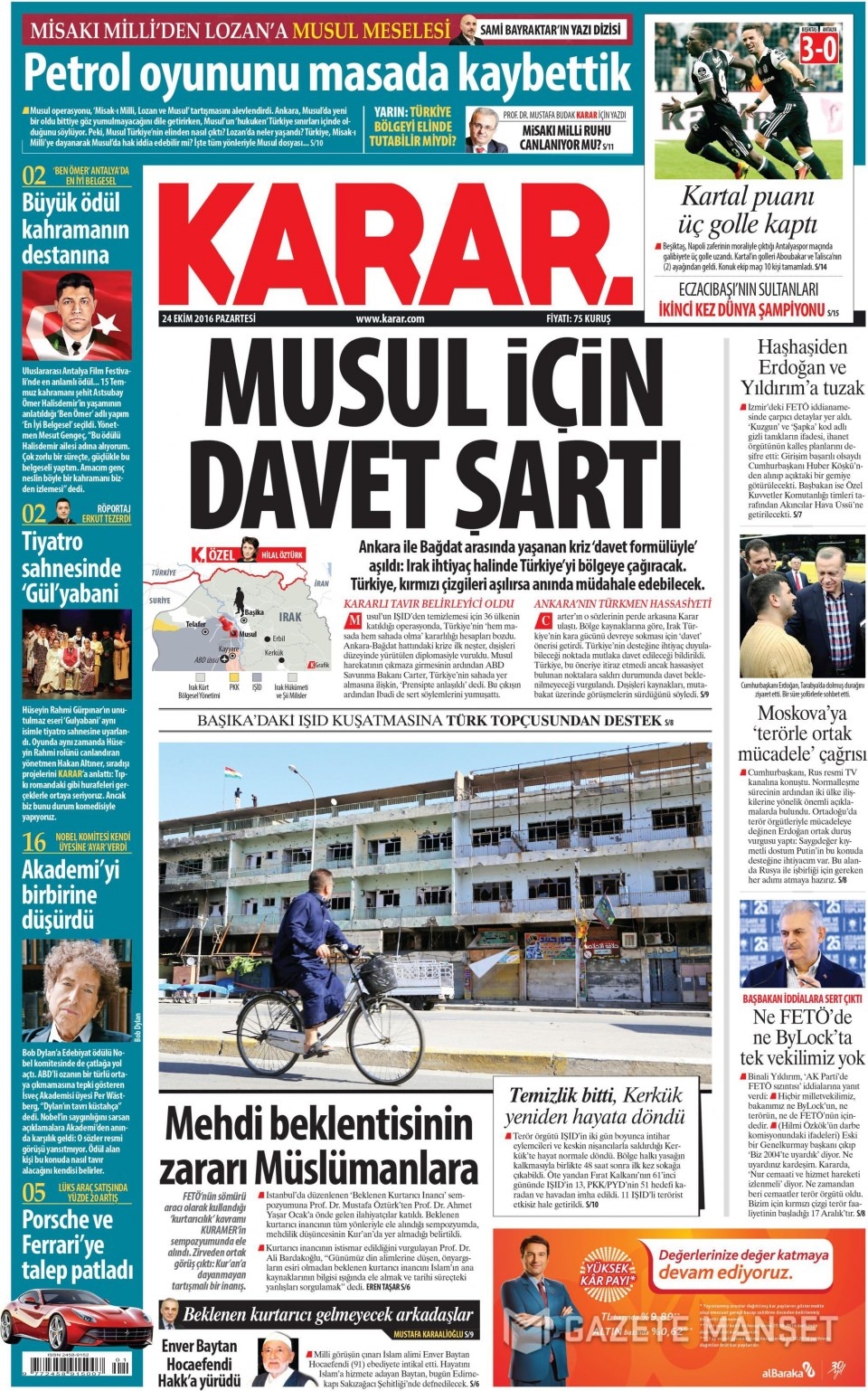 24 Ekim Pazartesi gazete manşetleri 14