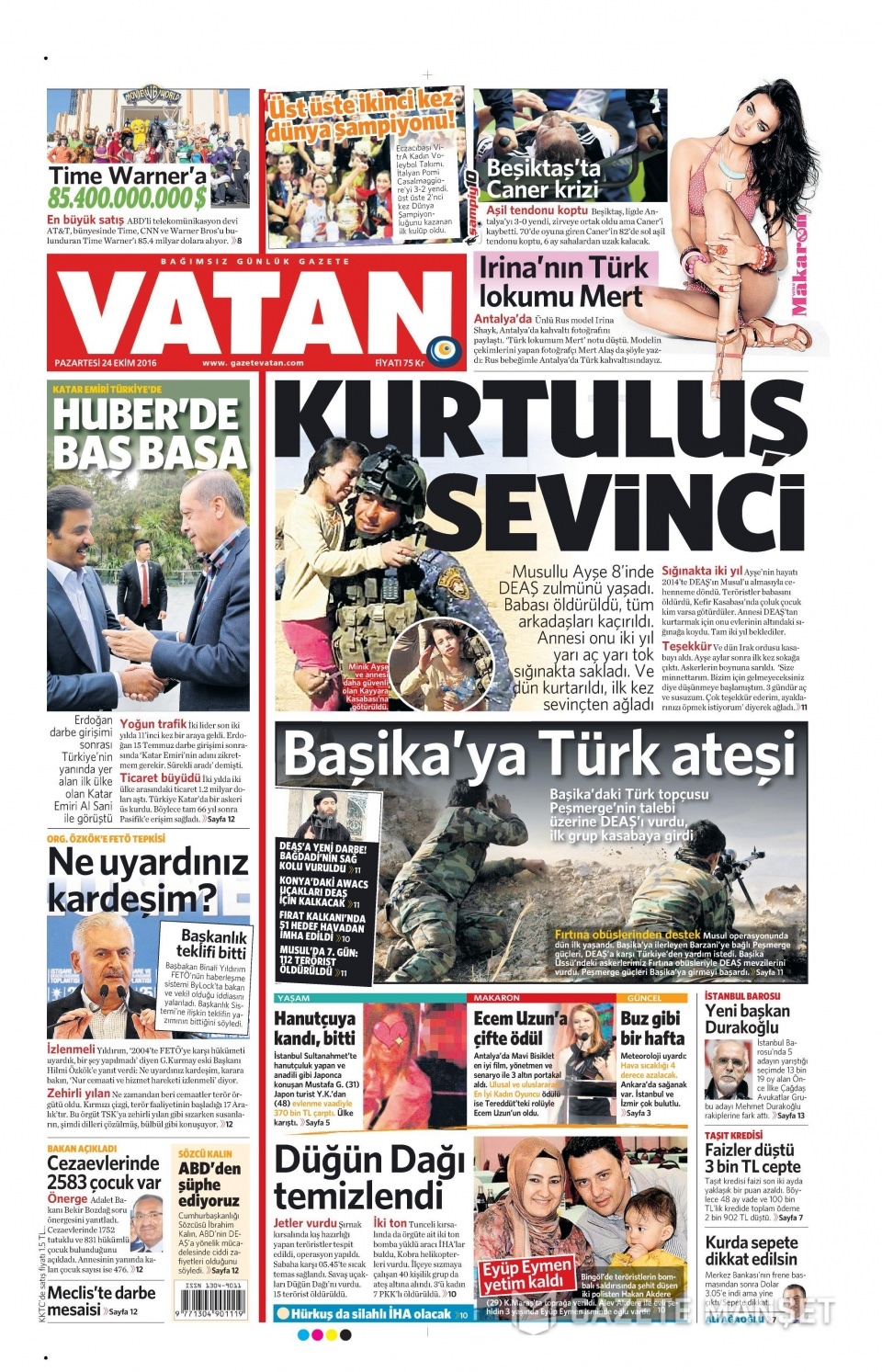 24 Ekim Pazartesi gazete manşetleri 17