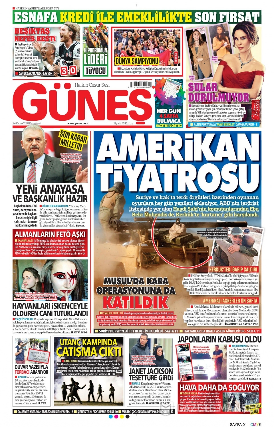 24 Ekim Pazartesi gazete manşetleri 18