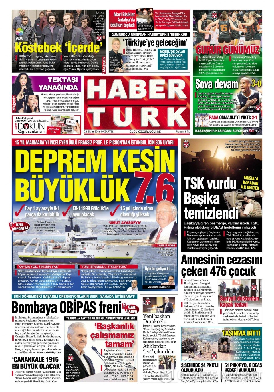 24 Ekim Pazartesi gazete manşetleri 2