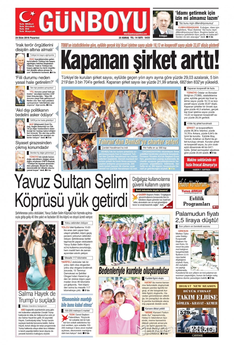 24 Ekim Pazartesi gazete manşetleri 26