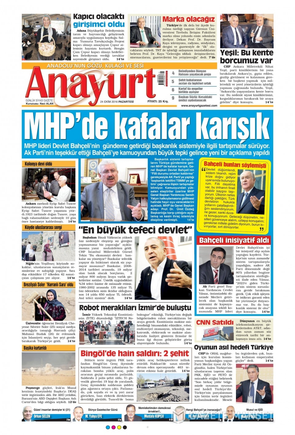 24 Ekim Pazartesi gazete manşetleri 28