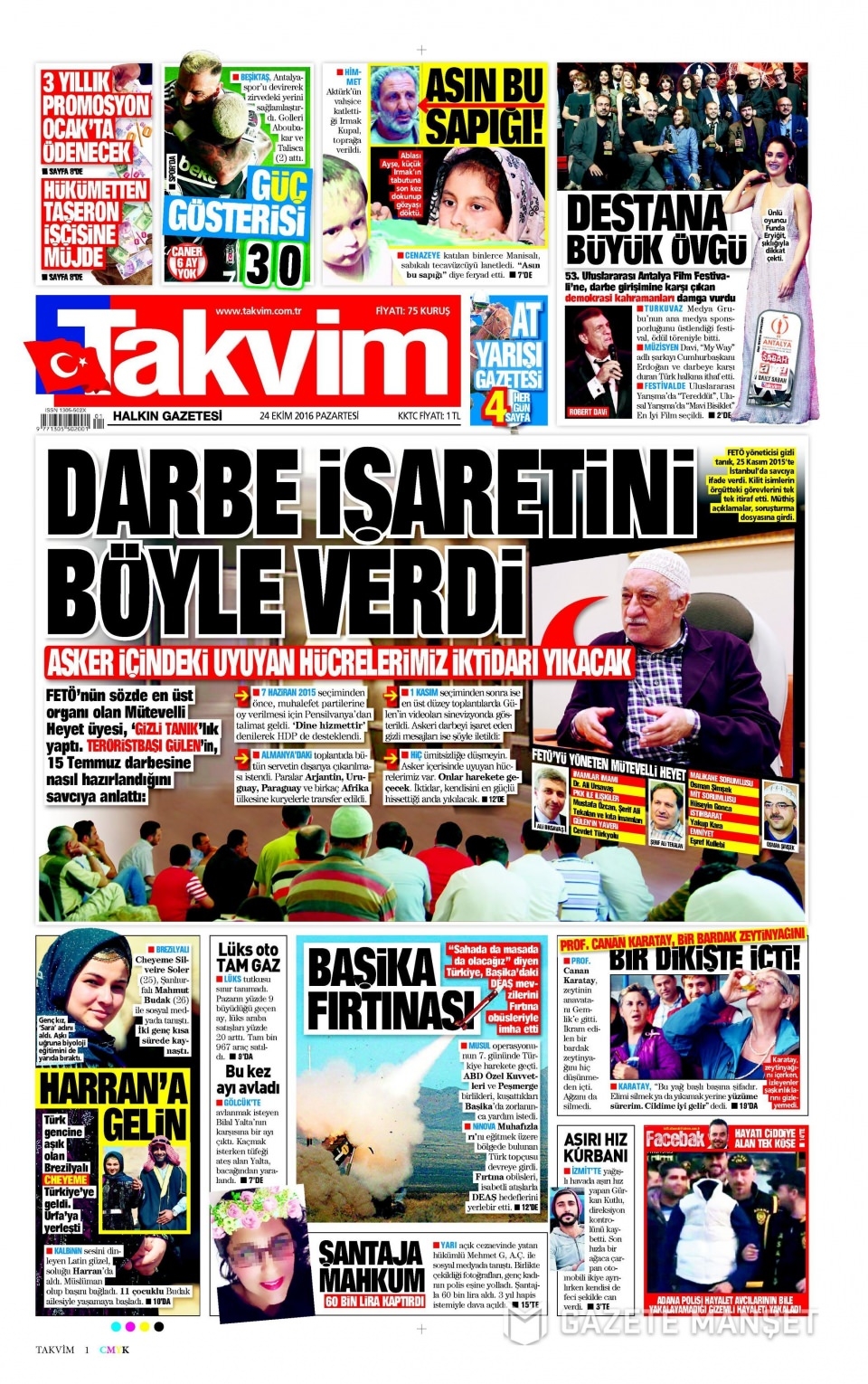 24 Ekim Pazartesi gazete manşetleri 3