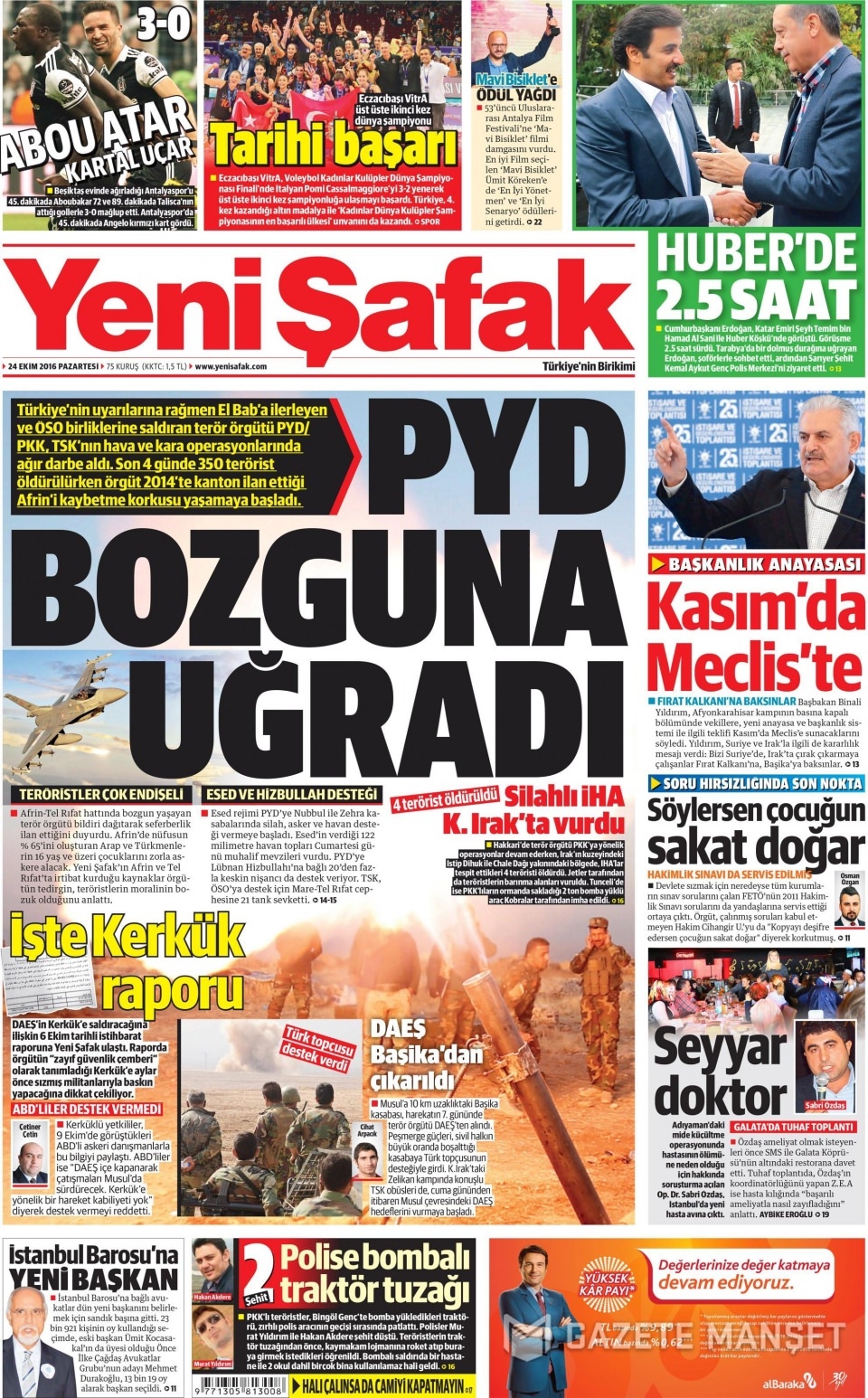 24 Ekim Pazartesi gazete manşetleri 4