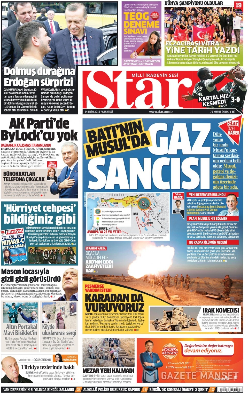 24 Ekim Pazartesi gazete manşetleri 9