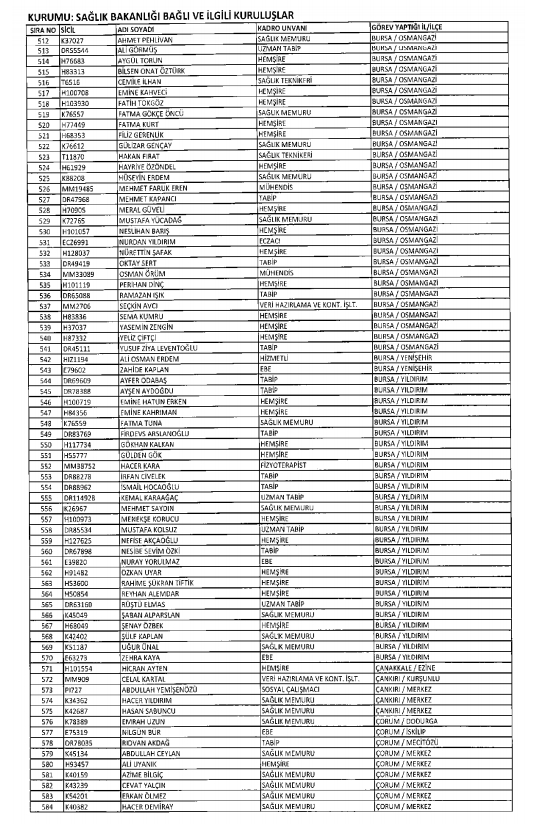 İşte kamuda ihraç edilenlerin ve göreve iade edilenlerin tam listesi 178
