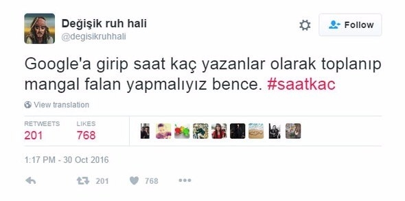 Saat Kaç tweet'leri sosyal medyayı salladı 1
