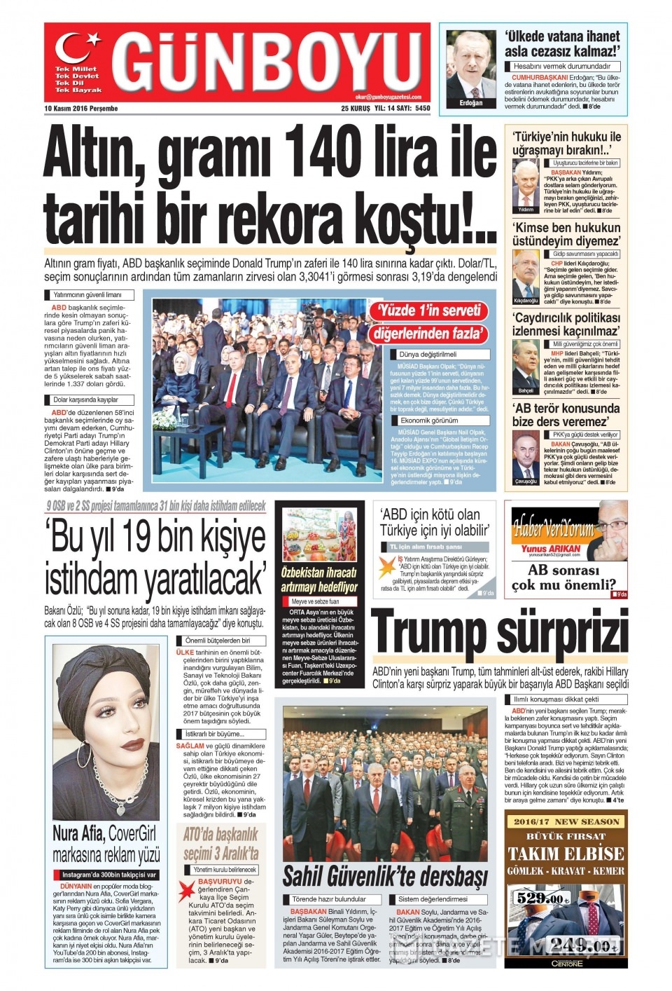 10 Kasım Perşembe gazete manşetleri 16