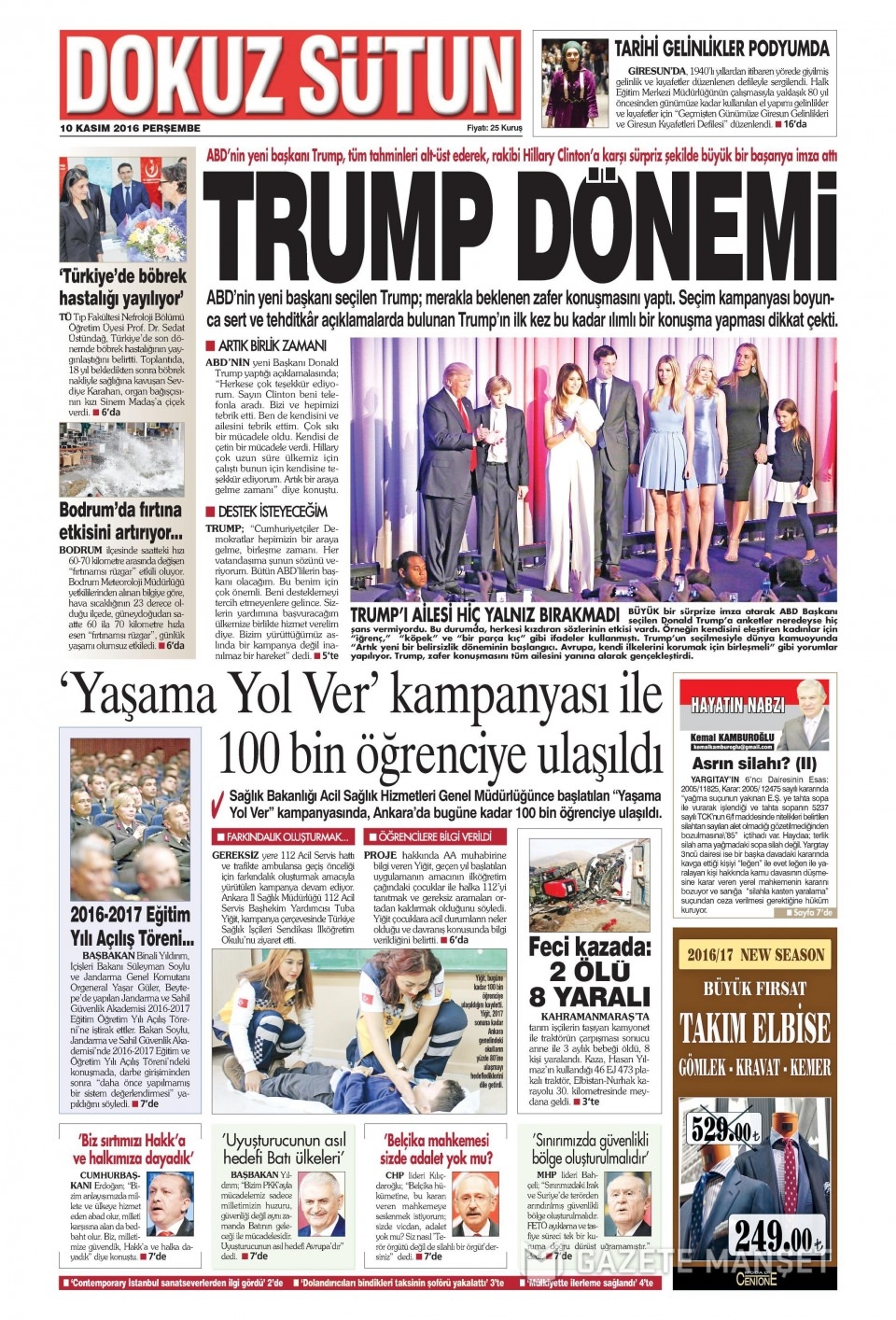 10 Kasım Perşembe gazete manşetleri 23