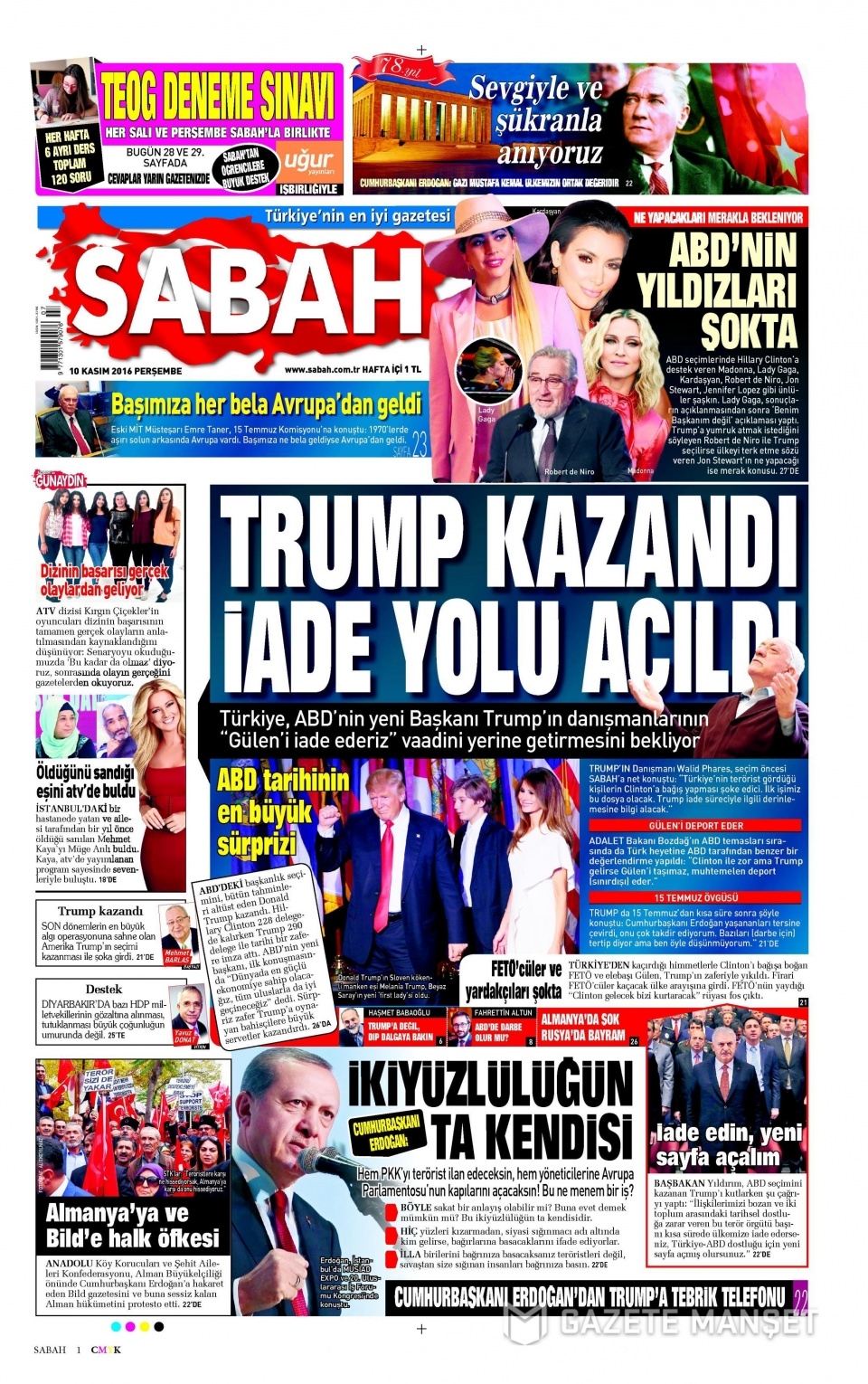 10 Kasım Perşembe gazete manşetleri 4