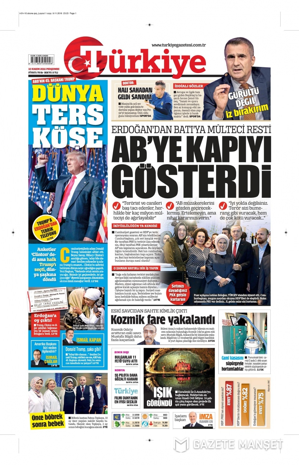 10 Kasım Perşembe gazete manşetleri 7