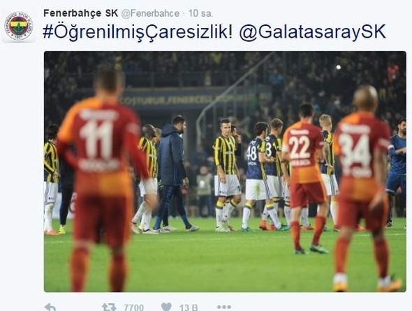 Fenerbahçe'den Galatasaray'a olay tweet! 6