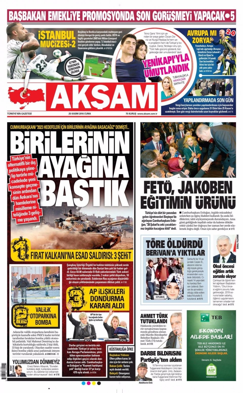 25 Kasım Cuma Gazete Manşetleri 10