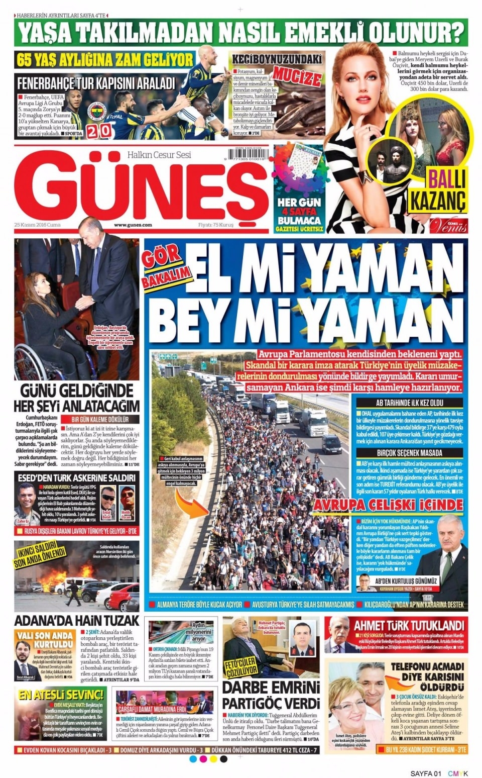 25 Kasım Cuma Gazete Manşetleri 17