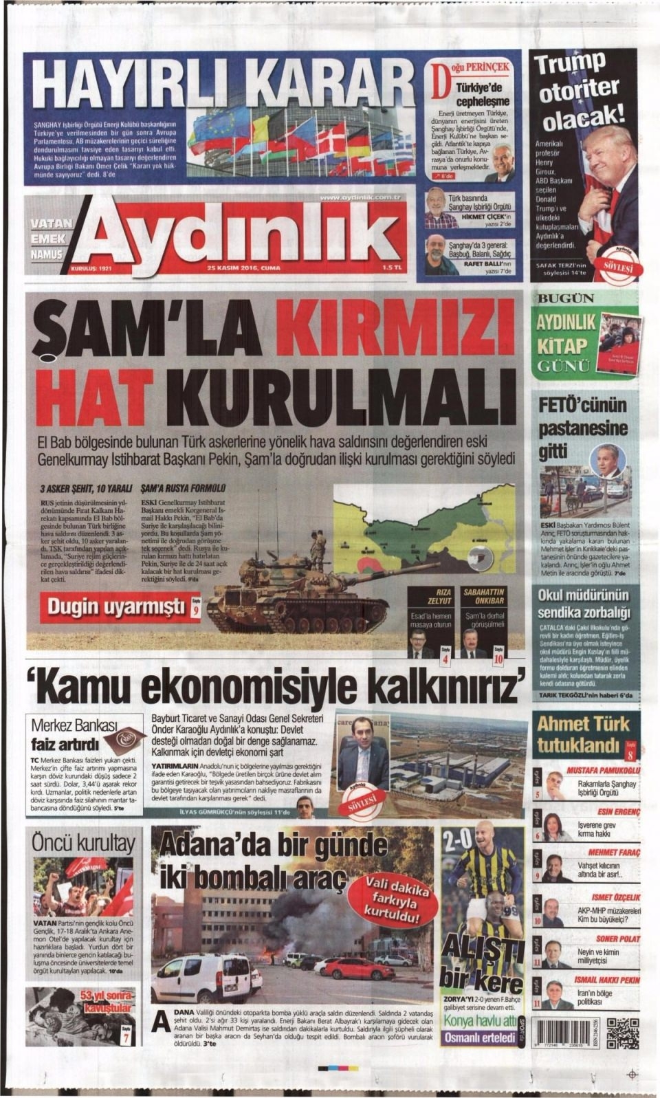 25 Kasım Cuma Gazete Manşetleri 18