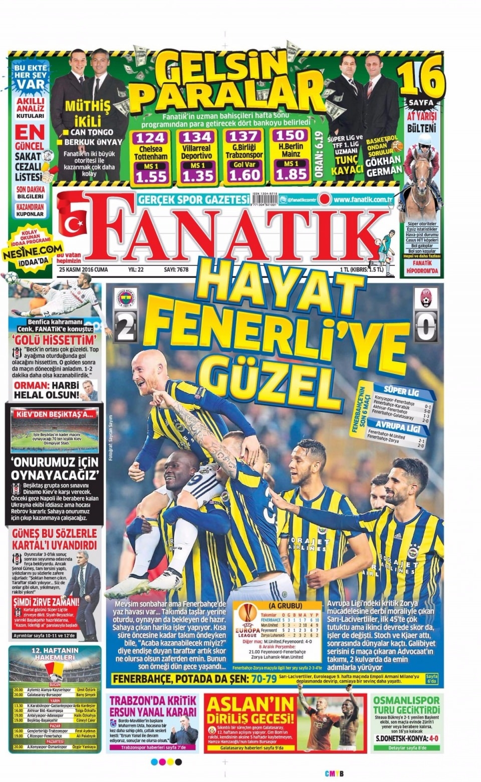 25 Kasım Cuma Gazete Manşetleri 19