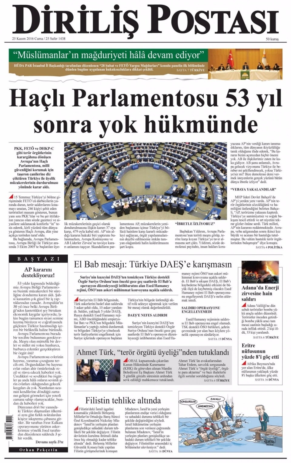 25 Kasım Cuma Gazete Manşetleri 21