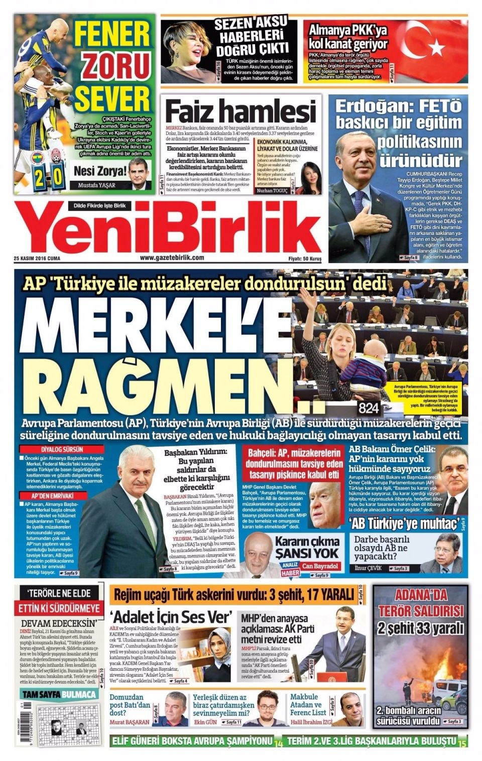 25 Kasım Cuma Gazete Manşetleri 24