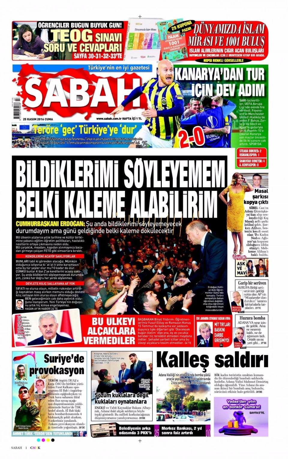 25 Kasım Cuma Gazete Manşetleri 3