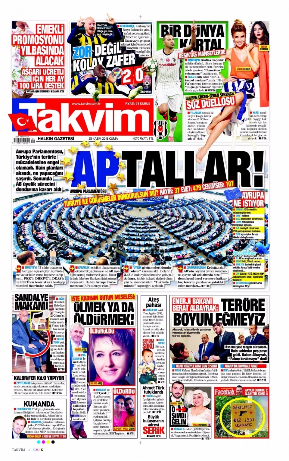 25 Kasım Cuma Gazete Manşetleri 8